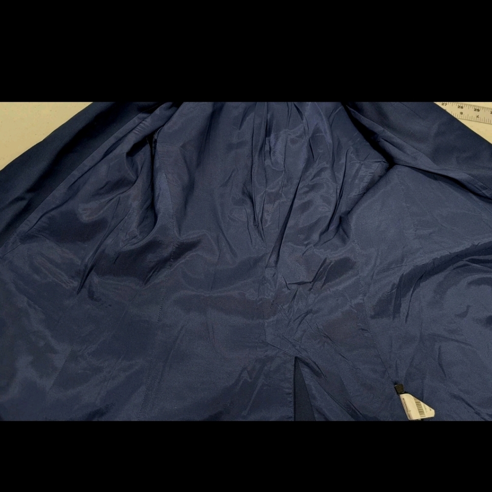 Theory Sepia Long Sleeve Open Front Blazer Navy Blue 4 Virgin Wool Bl Sustainabl - Picture 10 of 14